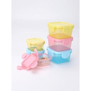 Imagem de Pacote com 6 recipientes pequenos herméticos para alimentos com tampas à prova de vazamento - 142 g + 59 ml - seguro para micro-ondas, lava-louças e freezer - Recipientes de armazenamento de