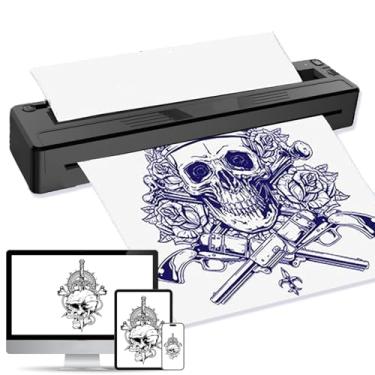 Imagem de Gakonp Impressora de estêncil de tatuagem sem fio térmica impressora de tatuagem estêncil transferência de máquina para tatuagem, telefone, tablet, PC, artistas iniciantes