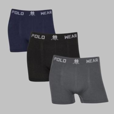 Imagem de Kit 3 Cueca Boxer Polo Wear Masculina Confortável Microfibra, 1 marinh