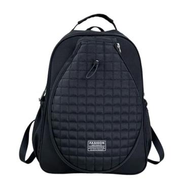 Imagem de IEUDNS Bolsa de tênis, capa para raquete, organizador de equipamentos esportivos para atividades ao ar livre, mochila de tênis versátil com zíper suave e, Preto