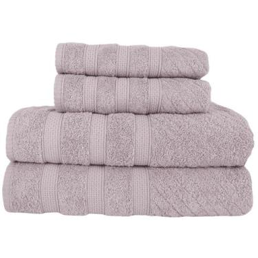 Imagem de Kit 2 Toalhas de Banho + 2 Toalhas de Rosto Donatella 100% Algodão Var