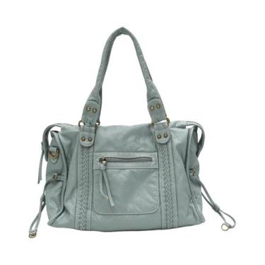 Imagem de Bolsa Tote Unissex De Grande Capacidade Em Couro PU Vintage Lavado Com