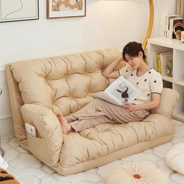 Imagem de Sofá-cama grande dobrável e aconchegante Sofá conversível e confortável com 6 posições ajustáveis, Tecido técnico respirável removível para sala de estar, quarto e varanda,Beige