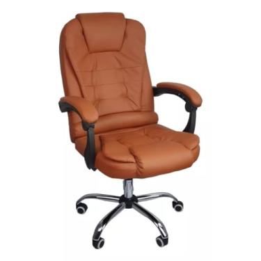 Imagem de Cadeira De Escritório Presidente Giratória Reclinável Cor:Marrom