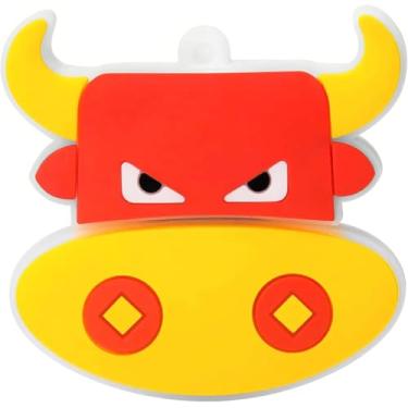 Imagem de Pen Drive USB de 32 GB, dispositivo externo de armazenamento de dados, animal fofo, perfeito para presentear familiares e amigos (touro)
