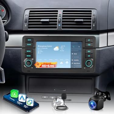Imagem de Volxcereo Rádio automotivo de 8 núcleos [4+64] para BMW Série 3 E46 M3 1998-2006, tela sensível ao toque Android estéreo de 7 polegadas com Carplay/Android Auto, navegação GPS, WiFi, Bluetooth 5.0