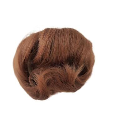 Imagem de Peruca de boneca 1/3 bjd sd cabelo castanho curto fibra de alta temperatura estilo cauda de lobo antigo conjunto de cabelo em branco