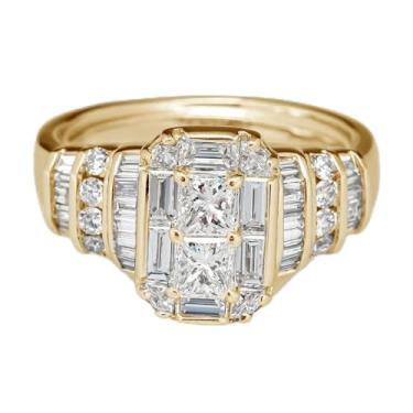 Imagem de Anéis de noivado luxuosos banhados a ouro com zircônia cúbica incrustada, alianças de compromisso, festas noturnas, presentes de dia dos namorados, alianças de eternidade para mulheres, 10, Cobre, Sem