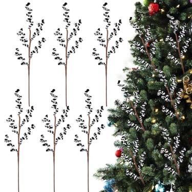 Imagem de Briful Pacote com 6 palhetas de bastão de doces de 45 cm, enfeites de Natal em preto e branco para decoração de vaso de guirlanda de Natal