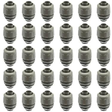 Imagem de Moicstiy Conector líquido apertado de 1/2 polegada, 30 peças de conectores de conduíte - Conexões de conduíte flexíveis, design reto de 180 graus para instalações elétricas de casa de banho e cozinha