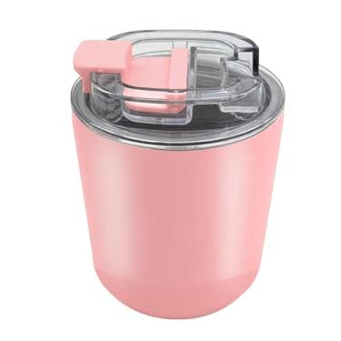 Imagem de DEQIANG Caneca de viagem, caneca de café isolada com tampa à prova de vazamento, copos de café de aço inoxidável de parede dupla a vácuo para café de água quente e fria (rosa, 250 ml)