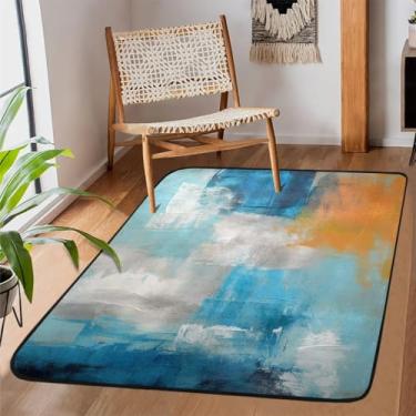 Imagem de Tapete de área para sala de estar, lavável à máquina, placa de madeira, pintura retrô, tapete antiderrapante, tapete macio para sala de estar, quarto, sala de jantar, berçário, cozinha, decoração de