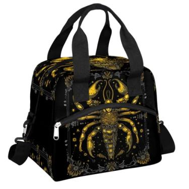 Imagem de Lancheira isolada para mulheres, homens, adultos, reutilizável, à prova d'água, à prova de vazamento, animal, aranha, mandala, abstração, grande, bolsa térmica, lancheira, bolsas, bolsa de preparação