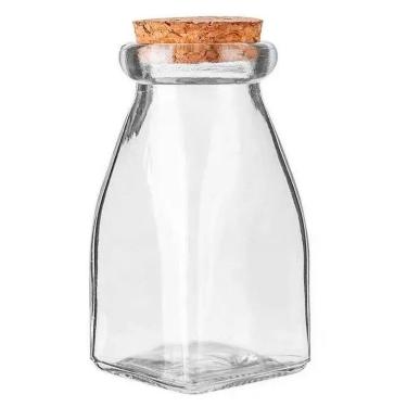 Imagem de Kit 6 Frascos Garrafas De Vidro Com Rolha Lembrancinha 125ml