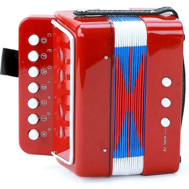 Imagem de Brinquedo Mini Acordeon Sanfona Gaita Instrumento Musical Vermelho