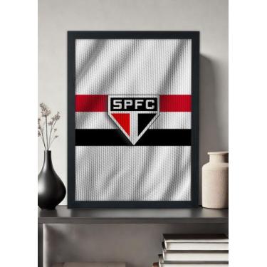 Imagem de Quadro Decorativo São Paulo Fc Tricolor White- Com vidro Tamanho:21cm 