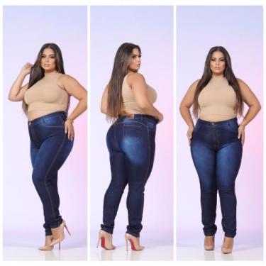 Imagem de Calça Jeans Feminina Plus Size Cintura Alta Elastano - DB, P201, 52