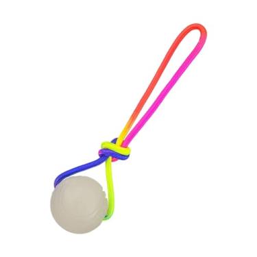 Imagem de Generic Bola de adestramento para cães com corda, brinquedo interativo de borracha para cães, ideal para exercícios e recompensas, para puxar, arremessar e, 7cm