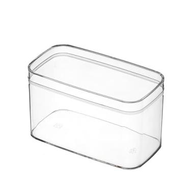 Imagem de Caixas retangulares de plástico para sobremesa com tampas, embalagem de plástico transparente para assados, recipientes de tiramisu de biscoito para frutas, pudim, mousse, copos de parfait com tampas