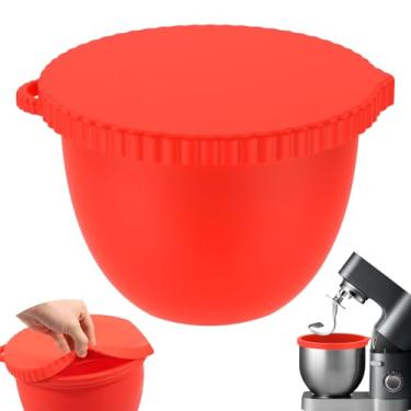 Imagem de Forro de tigela de silicone, forros de tigela de auxílio de cozinha com tampa para batedeira de cabeça inclinada de 5 litros 2025 forros de silicone atualizados para cabeça inclinada, misturadores de