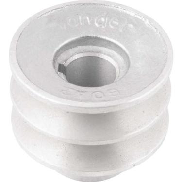 Imagem de Polia De Alumínio 2 Canais Perfil A 60mm Com Furo De Vonder