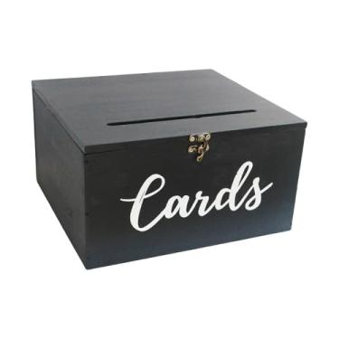 Imagem de Baoblaze Porta-cartões de casamento, estojo decorativo versátil para dinheiro, organizador de mesa de casamento e peça central da cerimônia, Preto