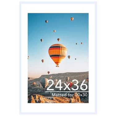 Imagem de JCJMY Porta-retrato de 61 x 91 cm com tapete de 50 x 76 cm, tela de 50 x 76 cm com tapete ou 61 x 91 cm sem tapete, moldura grande para pôster de 61 x 91 cm com acrílico, branca