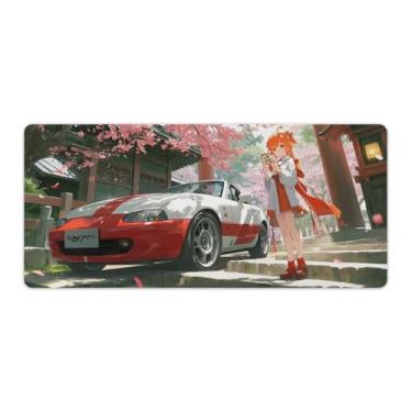 Imagem de HouLaiZhe Mx5 Anime Girl JDM Car Autumn Gaming Mouse Pads JDM Car Desk Pads Grandes Mousepads para teclado de mesa de computador 40 x 90 cm