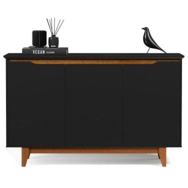 Imagem de Buffet Aparador 3 Portas Flop Preto - EJ MÓVEIS