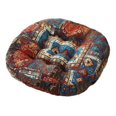Imagem de Generic Almofada de cadeira Boho para cadeiras de jantar Almofada de chão decorativa para sentar macia, Azul 45x45x8cm