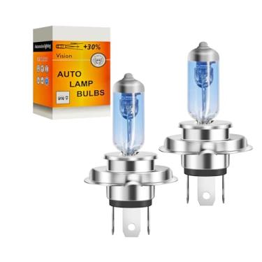 Imagem de NUROTA Lâmpada de farol de halogênio H4 12V 60/55W, 3000K branco quente, ajuste perfeito para faróis de carro, pacote com 2