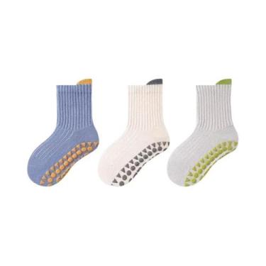 Imagem de Meias Antiderrapantes De Algodão Para Bebês, Com Sola De Borracha, Par