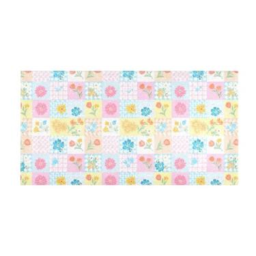 Imagem de Burbuja Tapete de corredor colorido pastel de pelúcia antiderrapante tapete de cozinha tapete de borracha para corredor, quarto, sala de estar, decoração de entrada, lavável na máquina, 51 x 99 cm