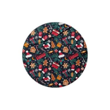 Imagem de Adesivos Natalinos Redondos 25 Unidades Luvas e Ramo de Abeto - Tamanho 30x30cm