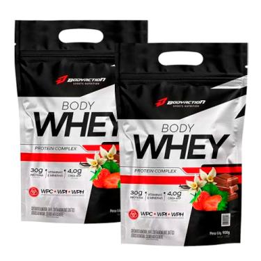 Imagem de Kit 2x Body Whey Protein Complex 900g Refil - BodyAction (MORANGO/BAUNILHA)