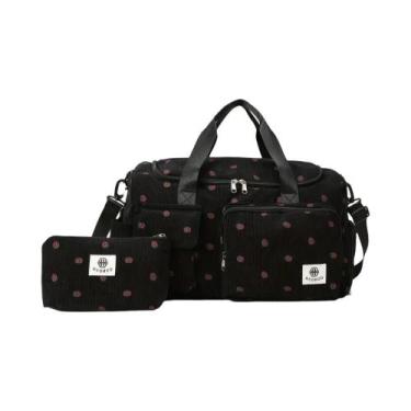 Imagem de Bolsa De Viagem Multifuncional Em Corduroy Leve Com Grande Capacidade 