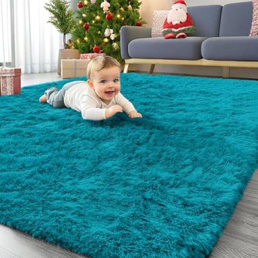 Imagem de OLANLY Tapetes de área para sala de estar, quarto, lavável na máquina 1,2 x 1,8 m, macio e fofo, tapete de cabeceira para crianças, meninas e meninos, dormitórios, quartos de berçário, estética de