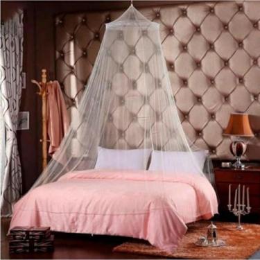 Imagem de Mosquiteiro de Teto Rendinha Filó com Elástico – Casal, Solteiro e Cama Box | Proteção Contra Mosquitos(BRANCO)