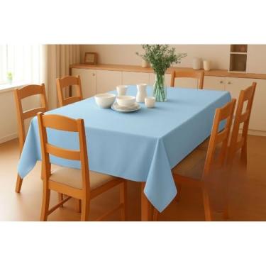Imagem de Toalha Para Mesa Varias Medidas 4,6,8 E 10 Lugares Tecido Oxford Com Bainha(Azul Bebê,4 Lugares)