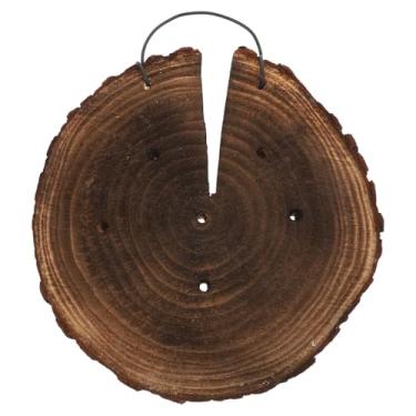 Imagem de Housoutil Tábua de montagem redonda de samambaia, placa de plantio suspensa de madeira, plantador rústico de montagem na parede para plantas verticais, orquídeas e suculentas, para plantas internas e