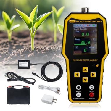 Imagem de Novo testador de solo 7 em 1 com visor LCD, testador NPK de nitrogênio fósforo potássio, kit portátil de medidor de pH do solo, temperatura, condutividade, umidade, medidor EC para agricultura e