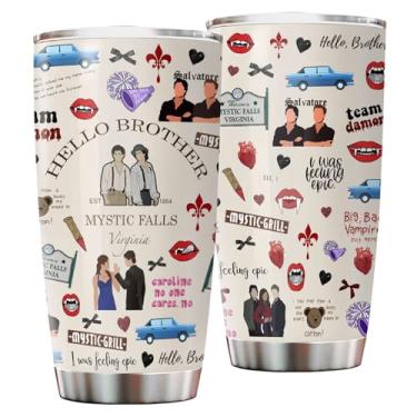 Imagem de fat mummy Copo inspirado em vampiros – Produtos para fãs de programas de TV, caneca de viagem de aço inoxidável estética gótica, presentes para amantes de vampiros para fãs