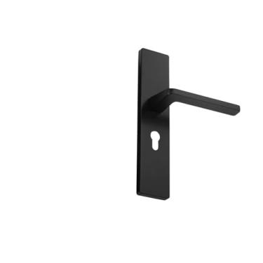 Imagem de Fechadura de painel silenciosa de porta de madeira simples de liga de zinco preta grossa para quarto de uma peça (preto fosco)