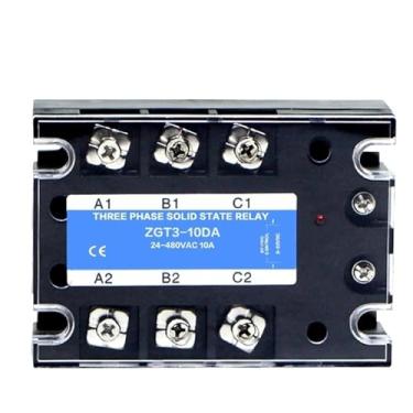 Imagem de 3 Phase 10A 25A 40A DA 60A 80A 100A 150 200A Three Phase SSR 3-32V DC Control 24-480V AC Solid State Relay SSR AC Three DC-AC 1Pcs(Heat Sink3-S)