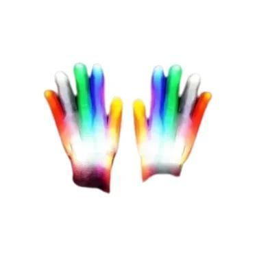 Imagem de Luvas LED Neon Luminosas Com Design De Caveira Para Festas De Hallowee