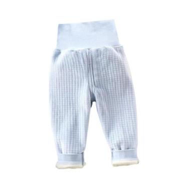 Imagem de Calças Térmicas De Fleece De Cintura Alta Para Bebês, Pijamas De Cor S