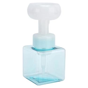 Imagem de Mingzhe 250ml Garrafa de Espuma Petg Plástico Flor Dispensador de Espuma Portátil Quadrado Mão Sabão Embalagens Cosméticos (Frasco espumante quadrado flor azul)