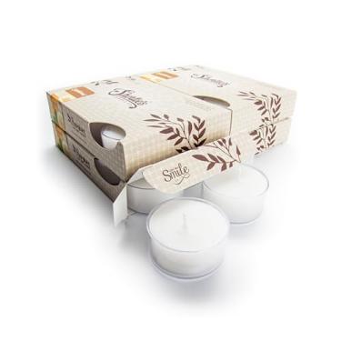 Imagem de Shortie's Candle Company Pacote A Granel de Velas Tealight Premium Pure Sandalwood- Altamente Perfumadas com Óleos Essenciais- 24 Velas de Chá Brancas- Linda Luz de Velas- Fabricad (, Branco)