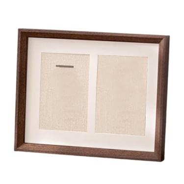 Imagem de Ioensy Porta-retratos com vitrine para medalhas, versátil moldura de madeira para fotos, ideal para corrida, premiações, medalhas e insígnias de ginástica, Cor Noz