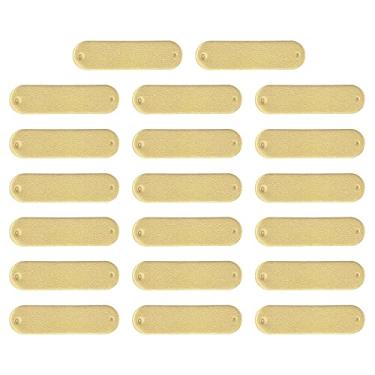 Imagem de Generic 40 peças de etiqueta de couro artesanal, etiqueta de costura em relevo de couro PU, etiquetas de crochê para roupas, chapéus, cachecóis faça você mesmo (45 x 12 mm, amarelo)